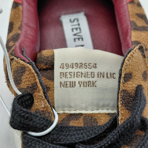 Steve Madden Benett Womens Sneakers Sz 7M Leopard Print Lace Up Low Top Gum Sole - Picture 7 of 13